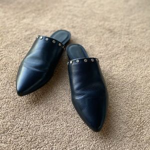 Black Studded Mules